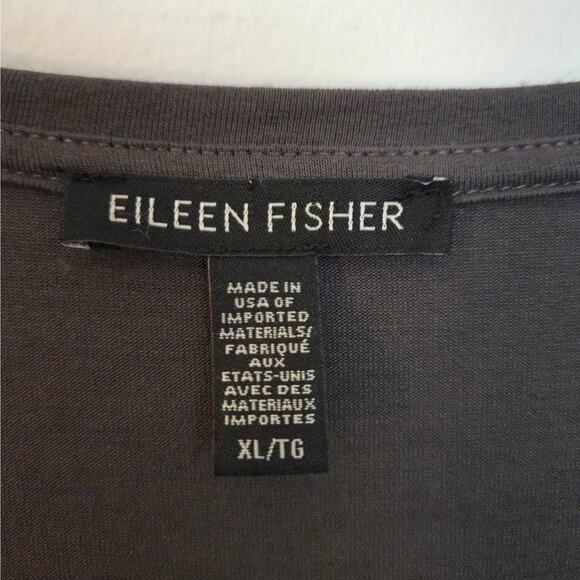 Eileen Fisher V-Neck A-Line Dress Size XL Gray Elevated Casual Jersey Shift - Picture 11 of 12